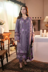 3PC-Embroidery Suit With Wool Shawl-LH028