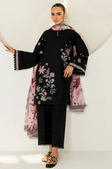 3PC Unstitched Dhanak Embroidered Shirt with Embroidered Dhanak Shawl and Trousers -LH027