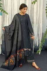 3PC-Embroidery Suit With Dhanak Wool Shawl-LH035
