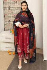 3PC-Embroidery Suit With Dhanak Shawl-LH036
