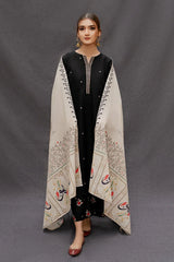 3PC-Embroidery Suit With Wool Shawl-LH034